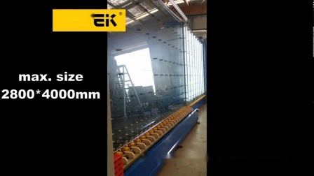 Máquina de linha de produção de vidro com vidros duplos e vertical automática de 2800 mm para enchimento de gás on-line a vácuo